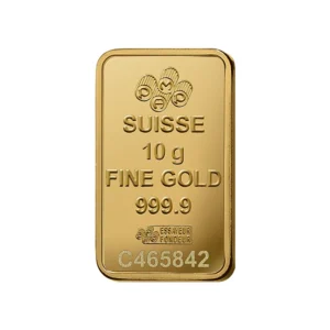 Lingote de oro suizo de 10 gramos certificado